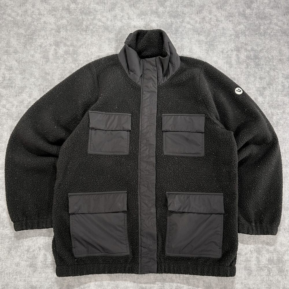 Vuori Utility Sherpa Jacket VW524 Womens Small Black Fleece 4 Pocket Full Zip